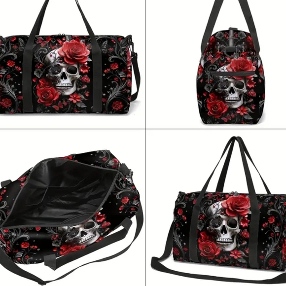 Skull and Roses Duffel Bag - Picture 3 of 4